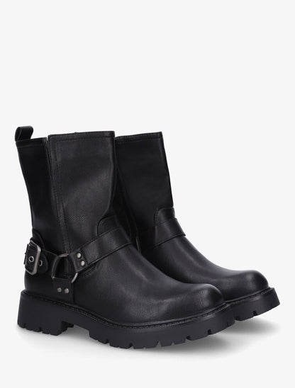 Bottines en simili à fente - Noir - 4