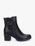 Bottines en simili à talon et ceinturon - Noir - 1