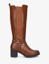 Bottes unies élastiquées en simili - Camel - 1