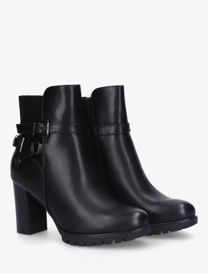 Bottines bimatière à talon haut - Noir - 4