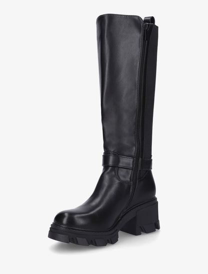 Bottes élastiquées à semelle et talon crantés - Noir - 3