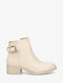 Bottines bimatière à boucle décorative - Beige - 5