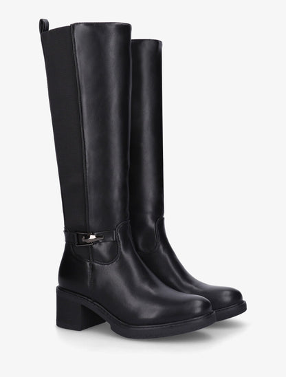Bottes élastiquées à talon - Noir - 4