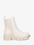 Bottines en simili à détail métallique - Beige - 1