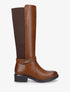 Bottes unies à empiècement métallique au talon - Camel - 5