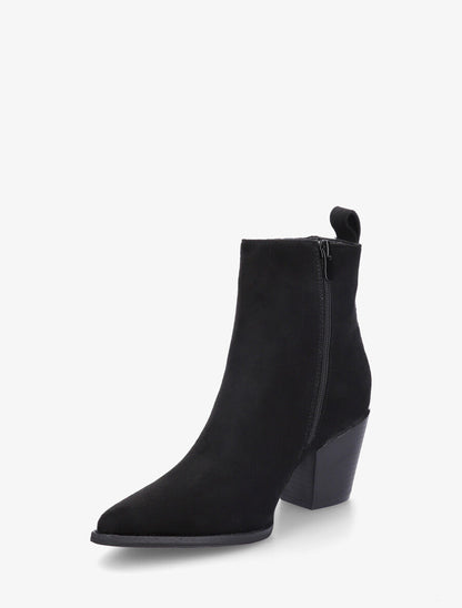 Bottines style santiags en suédine - Noir - 3