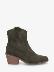 Bottines unies style santiags - Kaki - 1