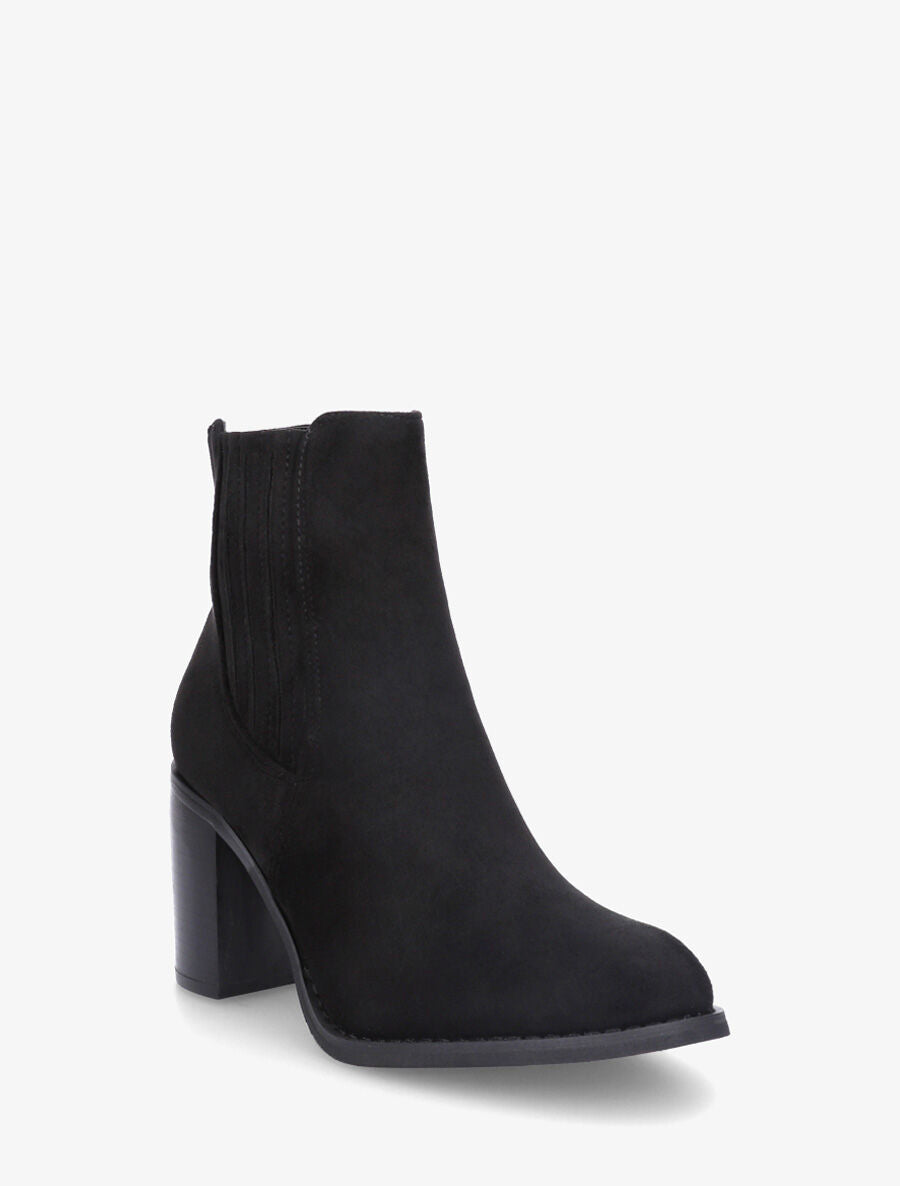 Bottines en suédine à talon haut - Noir - 2