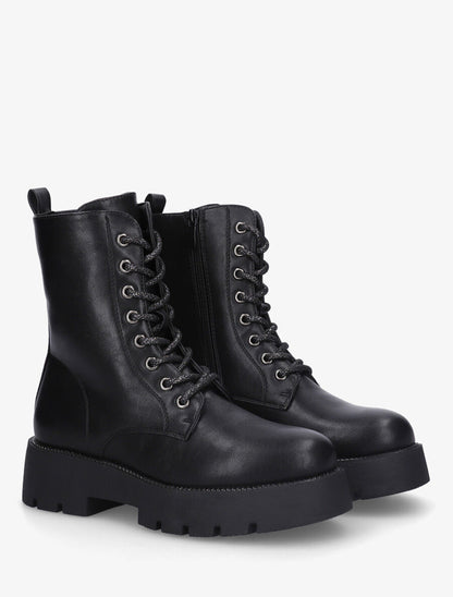 Bottines montantes en simili - Noir - 4