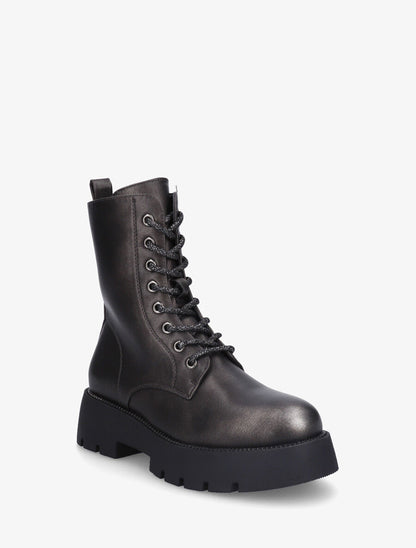 Bottines montantes en simili - Anthracite - 2
