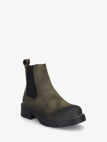 Bottines élastiquées en suédine - Kaki - 2