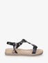 Nu-pieds en simili à brides tressées - Noir - 1