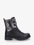 Bottines montantes à imprimé python et zip décoratif - Noir - 5