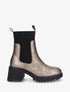 Bottines hautes à talon bloc et semelle crantés - Taupe - 1