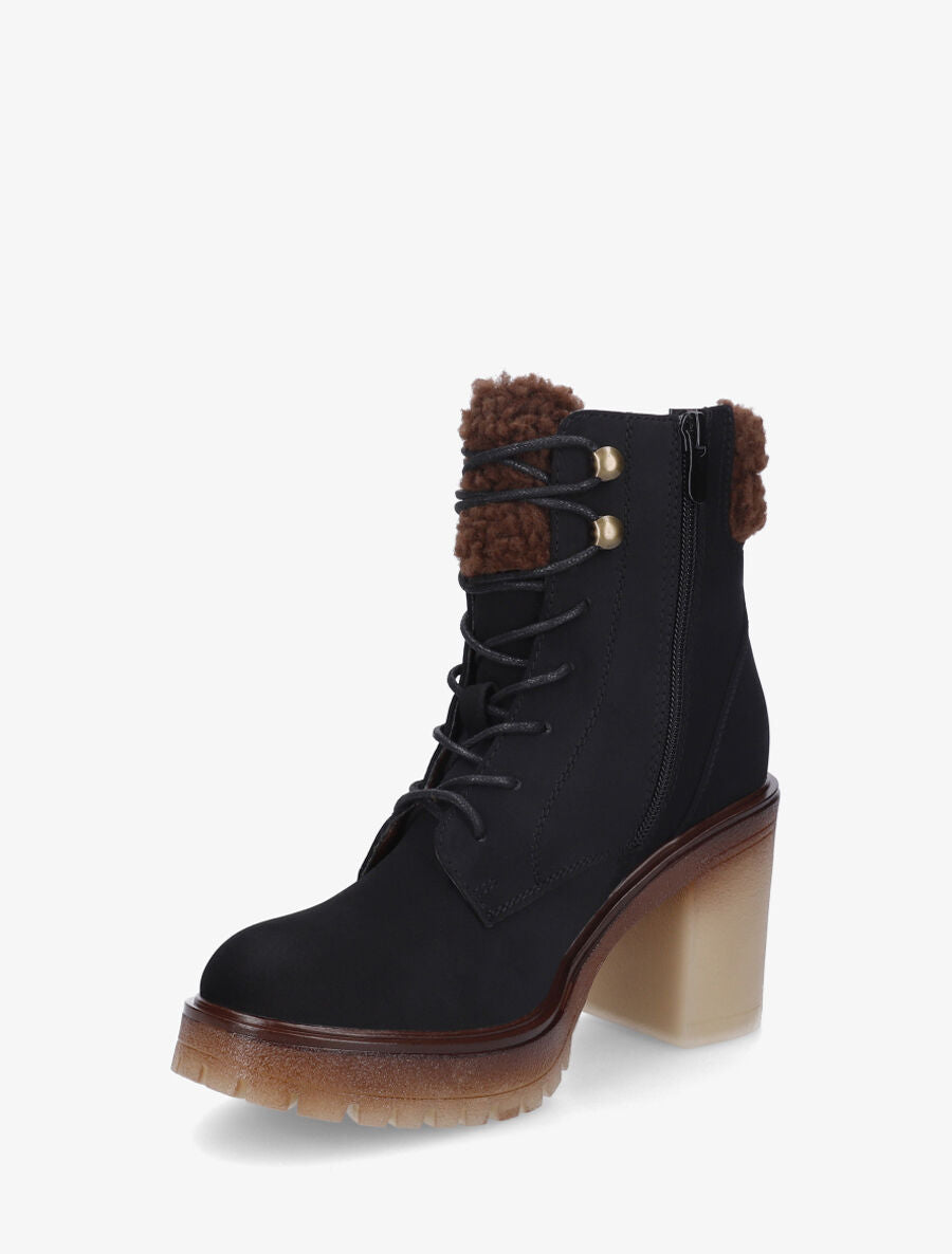 Bottines fourrées à semelle caoutchouc - Noir - 3