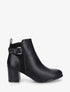 Bottines unies en simili et suédine - Noir - 5