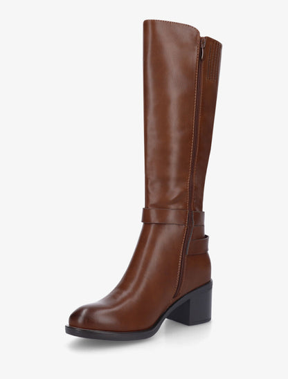 Bottes en simili sanglées à talon - Camel - 3