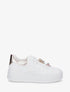 Sneakers à contrefort contrastant et bijoux strassés - Doré rose - 1