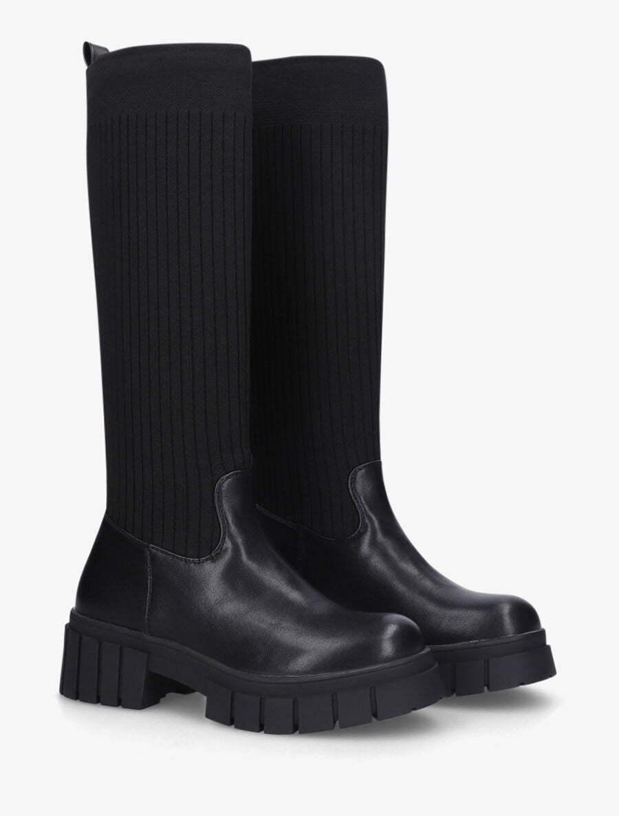 Bottes style chaussettes - Noir - 4