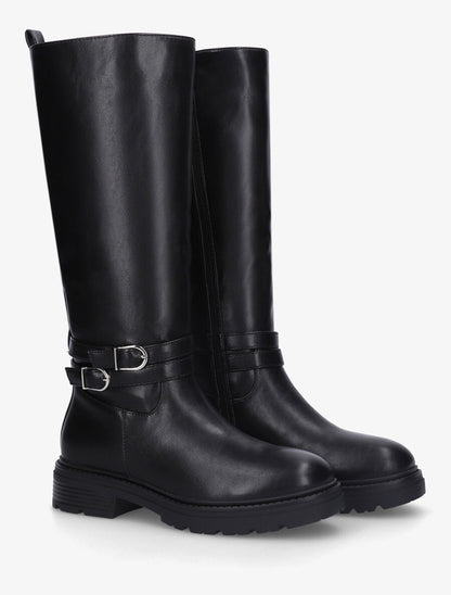 Bottes unies en simili - Noir - 4