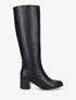 Bottes unies en simili à talon - Noir - 5
