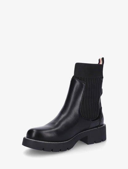 Bottines style chaussettes à contrefort croco - Noir - 3
