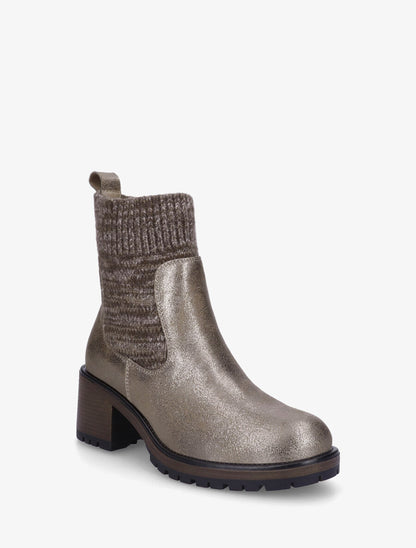 Bottines style chaussettes nacrées - Taupe - 2