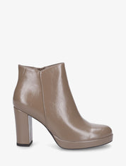 Bottines en simili à talon haut - Taupe - 1