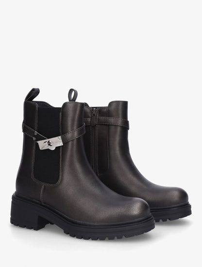 Bottines élastiquées à empiècement métal - Bronze - 4