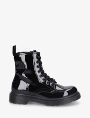 Bottines vernies et montantes à lacets - Noir - 5