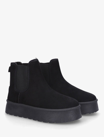 Bottines fourrées à bande élastiquée - Noir - 4