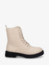 Bottines montantes en simili à lacets - Beige - 5
