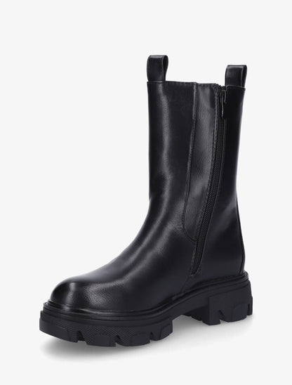 Bottines montantes élastiquées en simili - Noir - 3