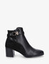 Bottines à talon en simili et suédine - Noir - 1