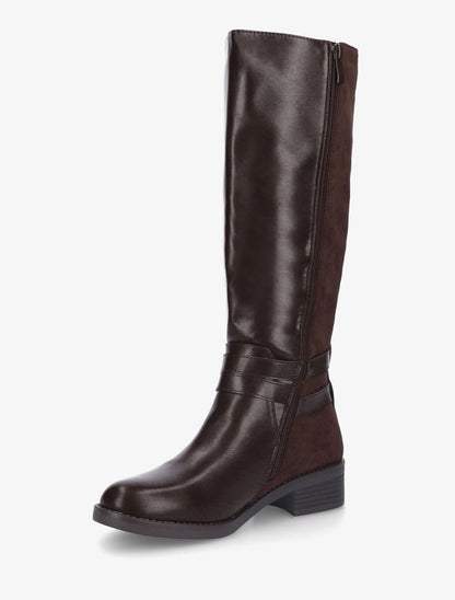 Bottes unies bi-matière - Marron - 3