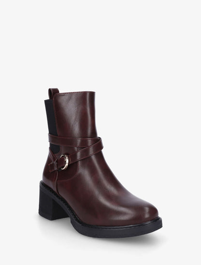 Bottines élastiquées à talon - Bordeaux - 2