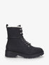 Bottines montantes unies à lacets - Noir - 5