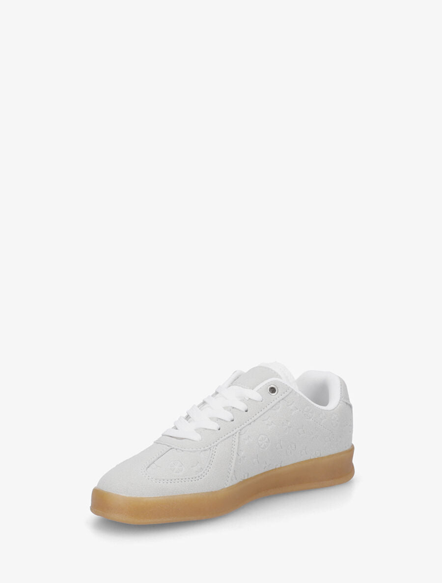 Sneakers effet nubuck à motif géométrique - Gris - 3