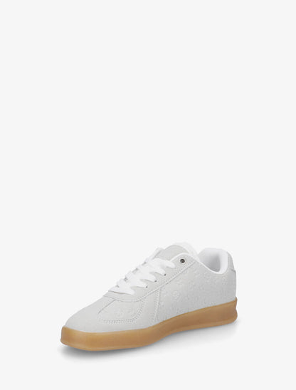 Sneakers effet nubuck à motif géométrique - Gris - 3