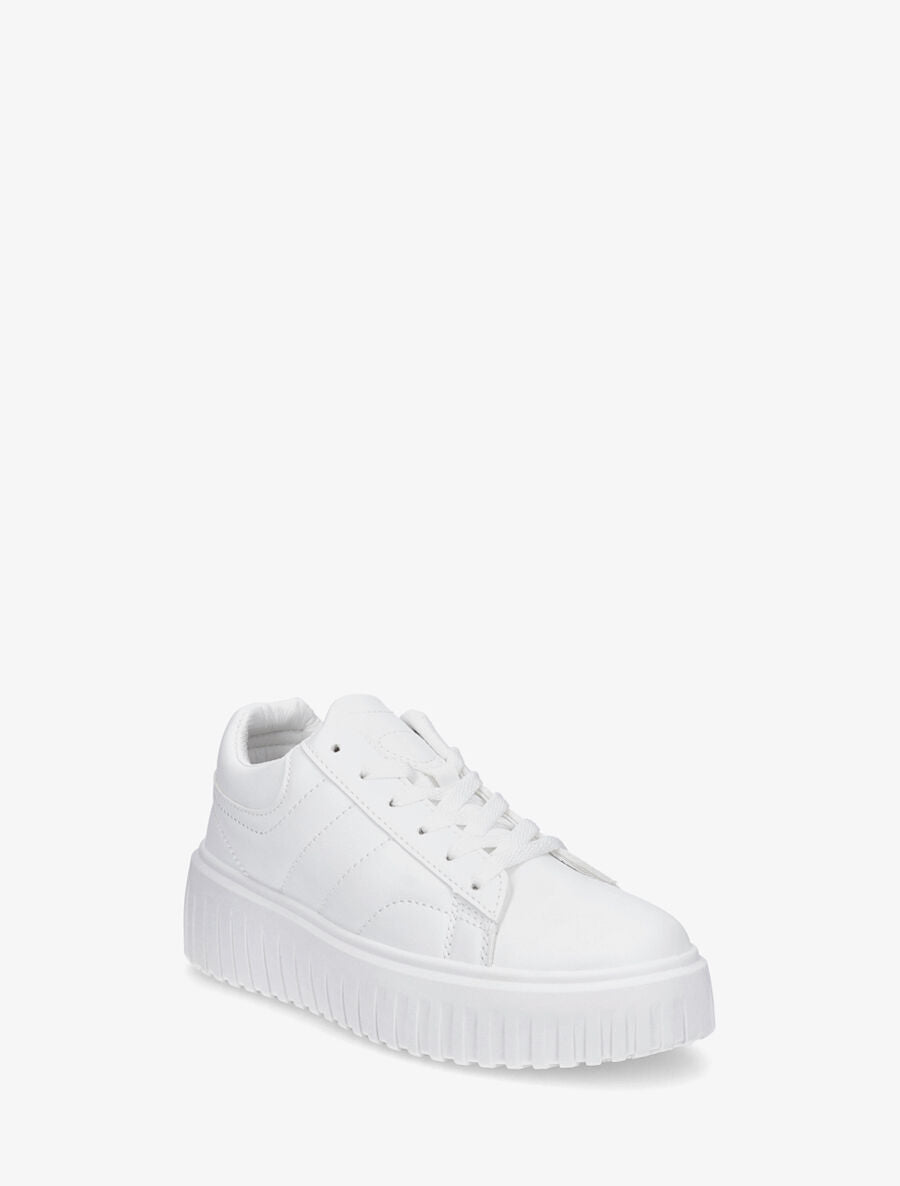 Sneakers à plateforme striée - Blanc - 2