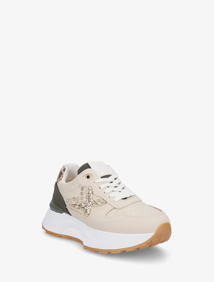 Baskets compensées fantaisies - Taupe - 2