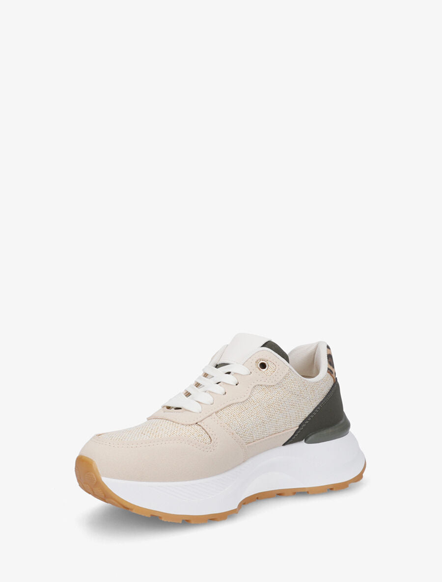 Baskets compensées fantaisies - Taupe - 3