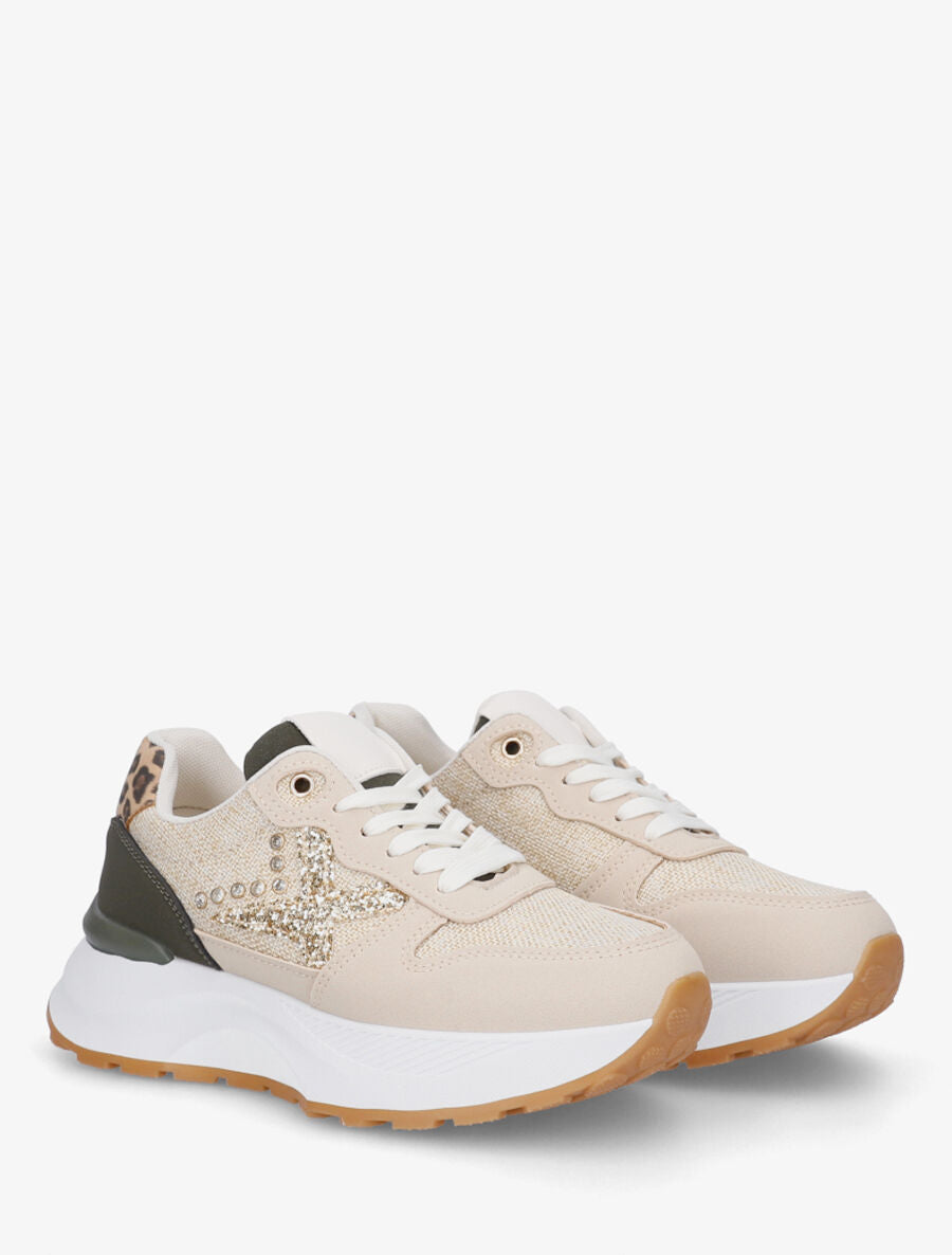 Baskets compensées fantaisies - Taupe - 4