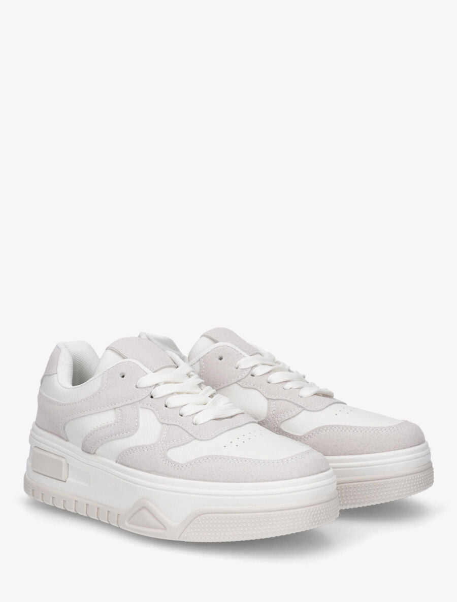 Sneakers à plateforme - Beige - 4