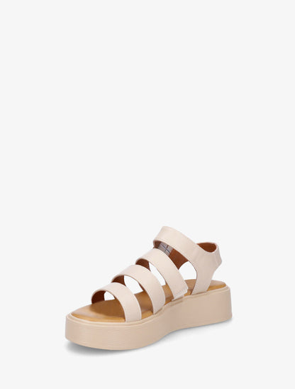 Sandales multibrides en simili - Beige - 3
