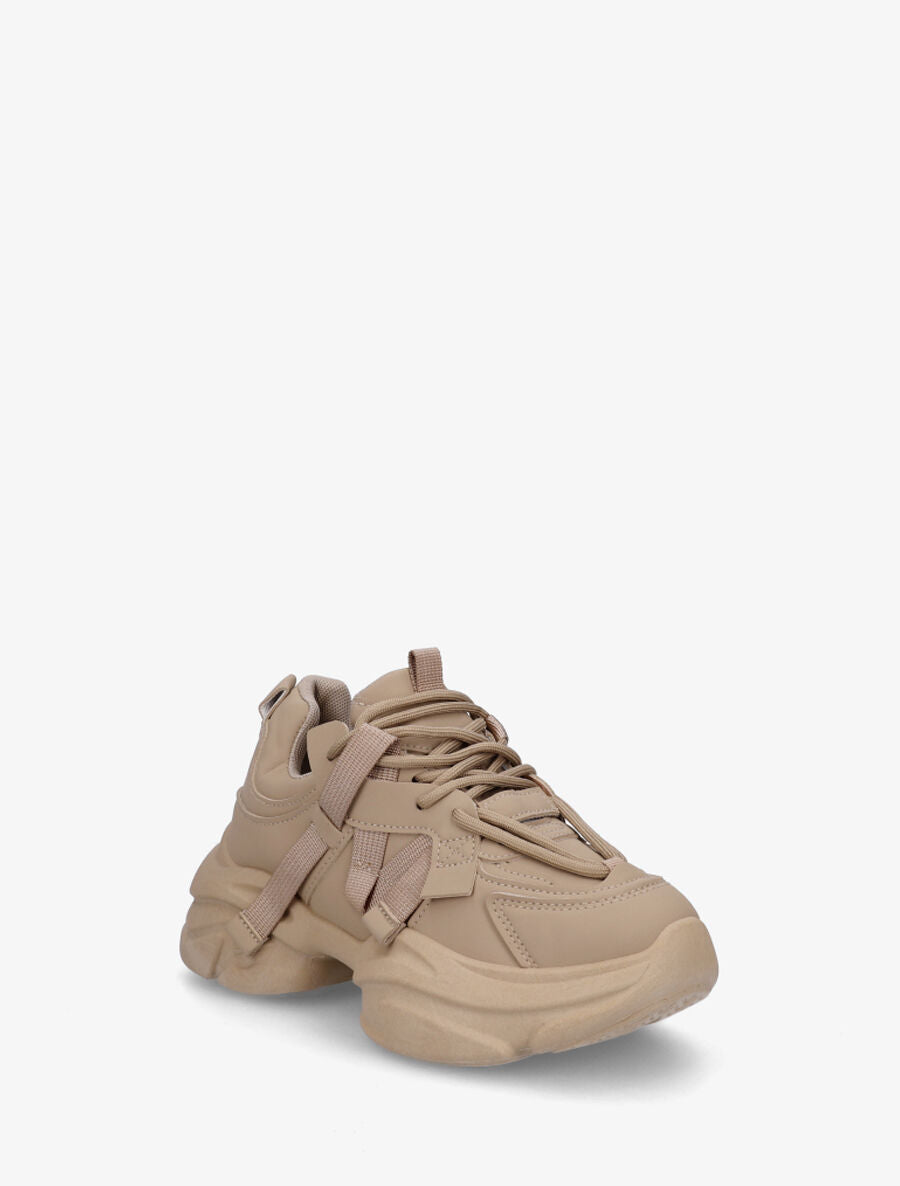 Baskets color block en simili - Taupe - 2