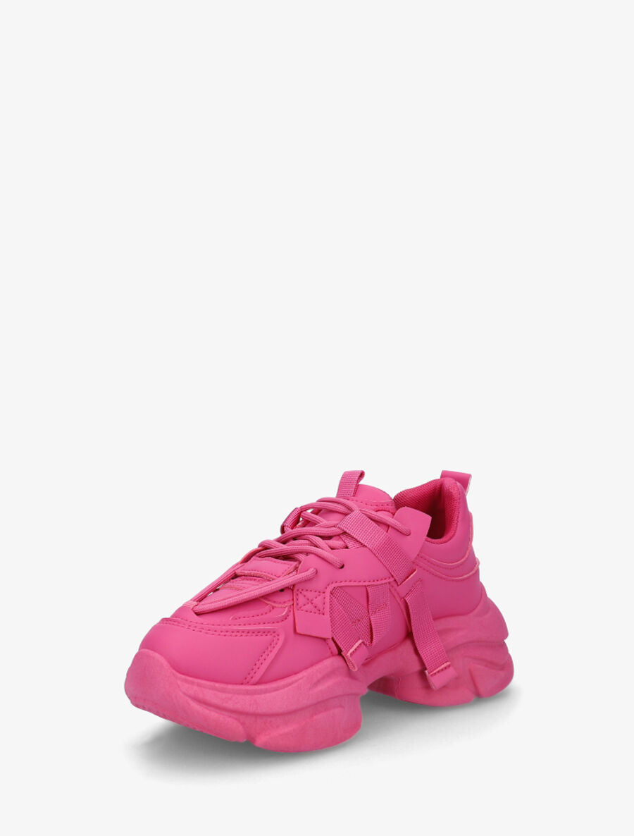 Baskets color block en simili - Fushia - 3