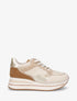 Baskets bi-matière à semelle épaisse - Beige - 5