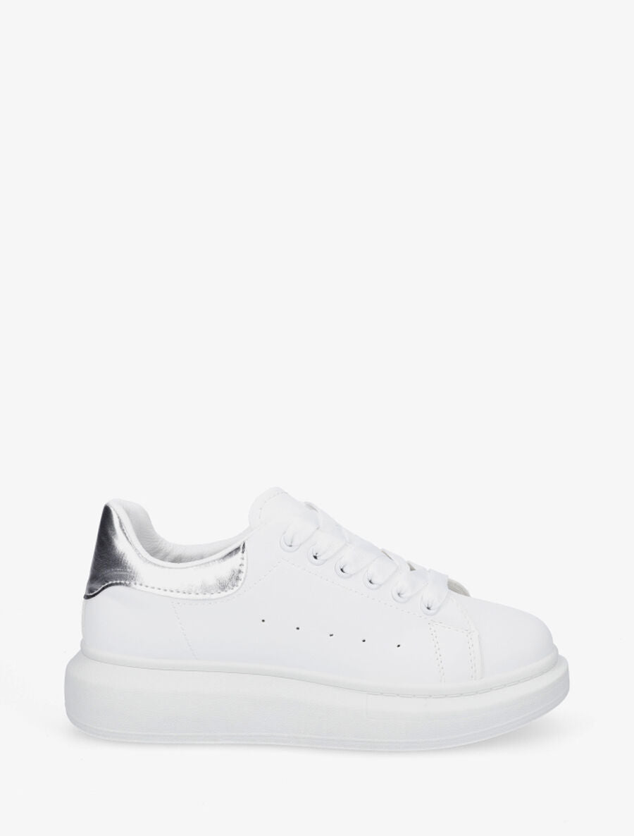 Sneakers classiques à contrefort nacré - Blanc/argent - 5