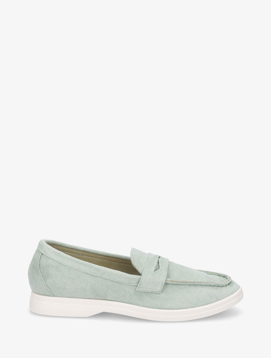Mocassins en suédine - Vert amande - 5